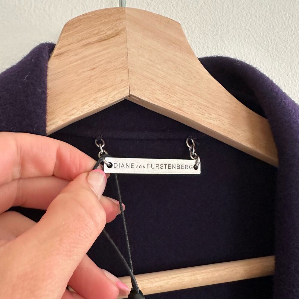 Diane Von Furstenberg 1,2,3 Coat in Royal Navy M - Picture 13 of 15